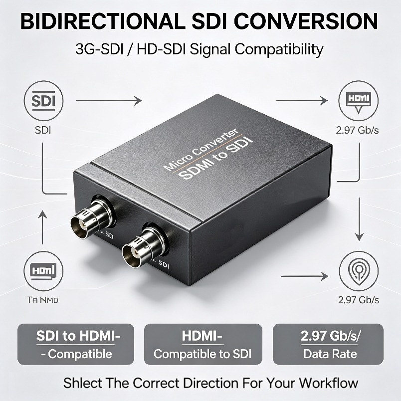 Sdi To Hdmi Converter Broadcast - HDMI対応SDIコンバーター 3G-SDI HD-SDI ループアウト 1080P 60Hz