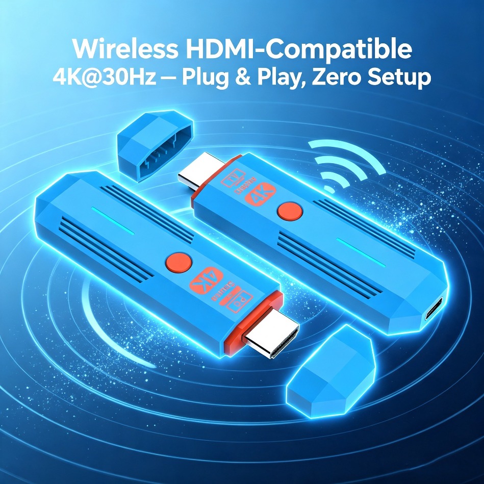 Wireless Hdmi Transmitter And Receiver 4K - ワイヤレスHDMI対応送受信機 4K 5G 1対2拡張モード 画面ミラーリング オフィス会議用