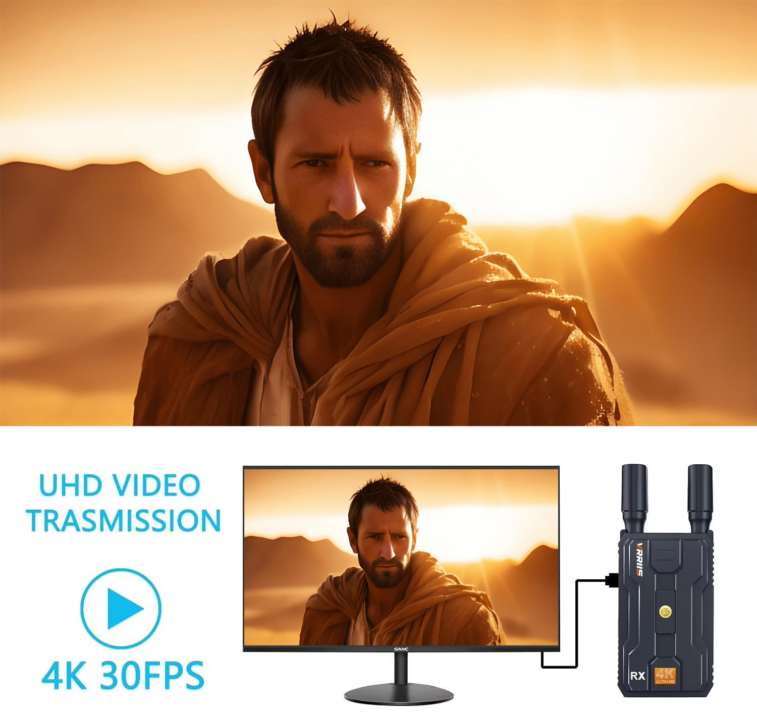 Wireless Video Transmitter For Camera Dslr - 5G 4K ワイヤレスHDMIビデオ送信機と受信機エクステンダーキット 400m LOS範囲 DSLRカメラ、ラップトップ、PCからテレビ、プロジェクター、モニターへ