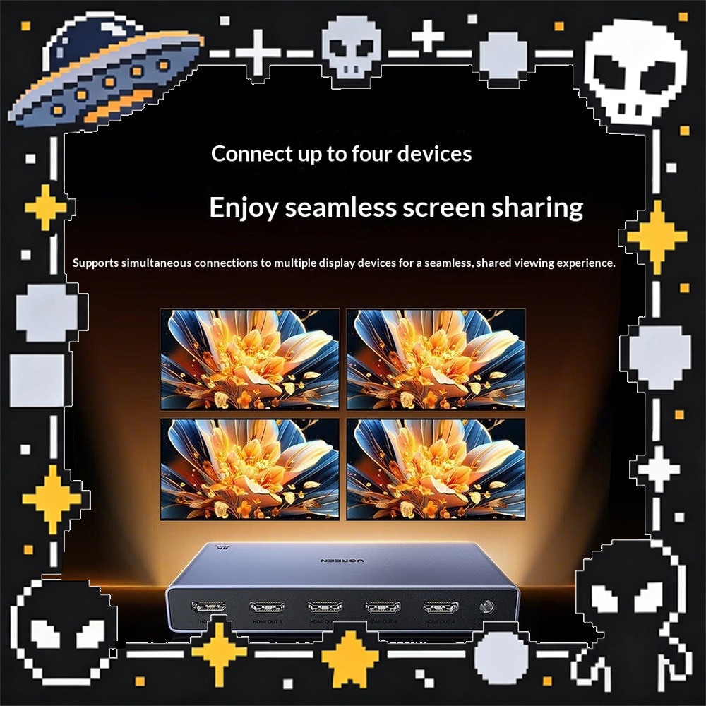 Hdmi Splitter 1 In 4 Out 4K 60Hz - UGREEN CM713-25858 HDMI 2.1 スプリッター 1入力4出力