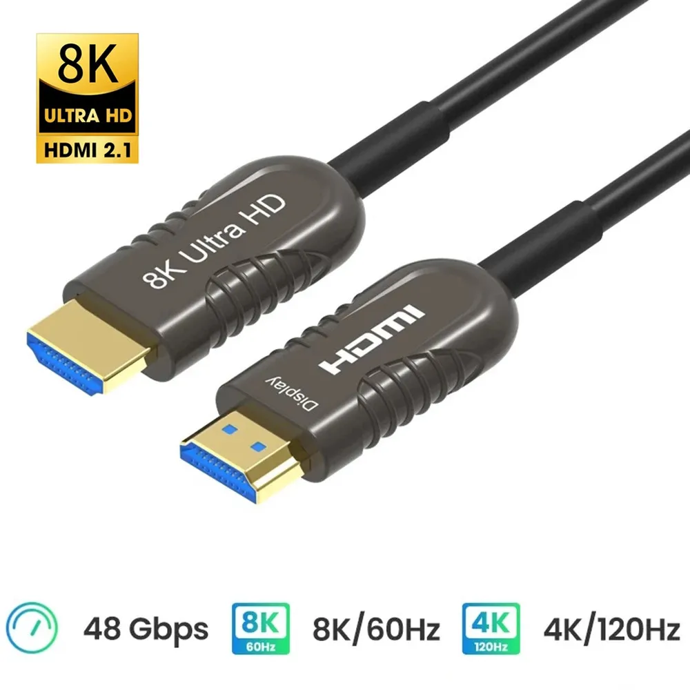 Hdmi Fiber Optic Cable 50M 100M - HDMI光ファイバーケーブル 8K 60Hz 4K 120Hz 48Gbps