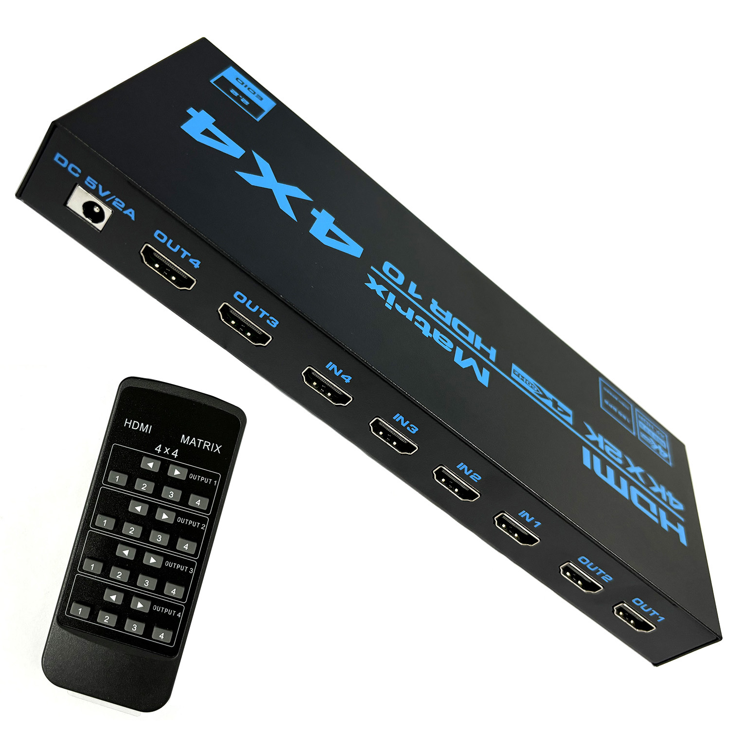 Hdmi Matrix Switch 4X4 4K 60Hz - 4K HDMIマトリックススイッチ 4入力4出力 4K 60Hz トゥルーマトリックス