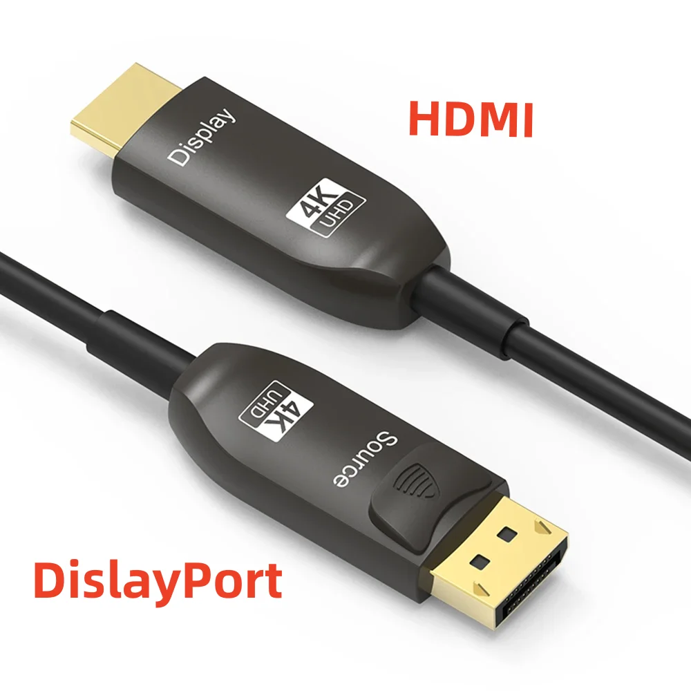 Hdmi Fiber Optic Cable 50M 100M - ディスプレイポート-HDMI光ファイバーケーブル 4K@60Hz DP 1.2 to HDMI