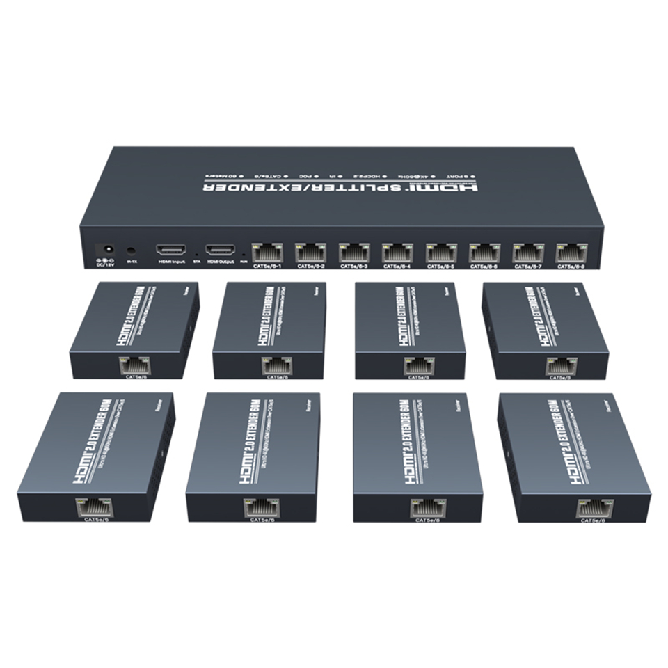 Hdmi Splitter 1 In 4 Out 4K 60Hz - Navceker 4K 60Hz HDMIエクステンダー スプリッター 1x8