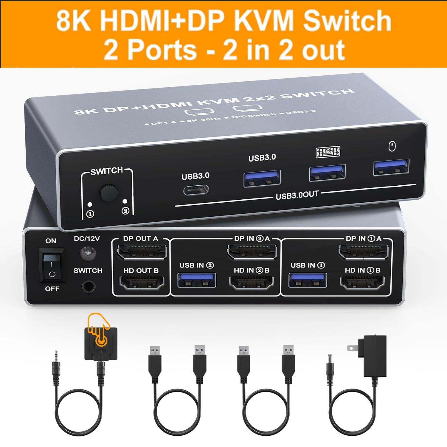 8K対応 DisplayPort HDMI KVMスイッチ  - Hdmi Kvm Switch 4 Port Dual Monitor のレビューと価格