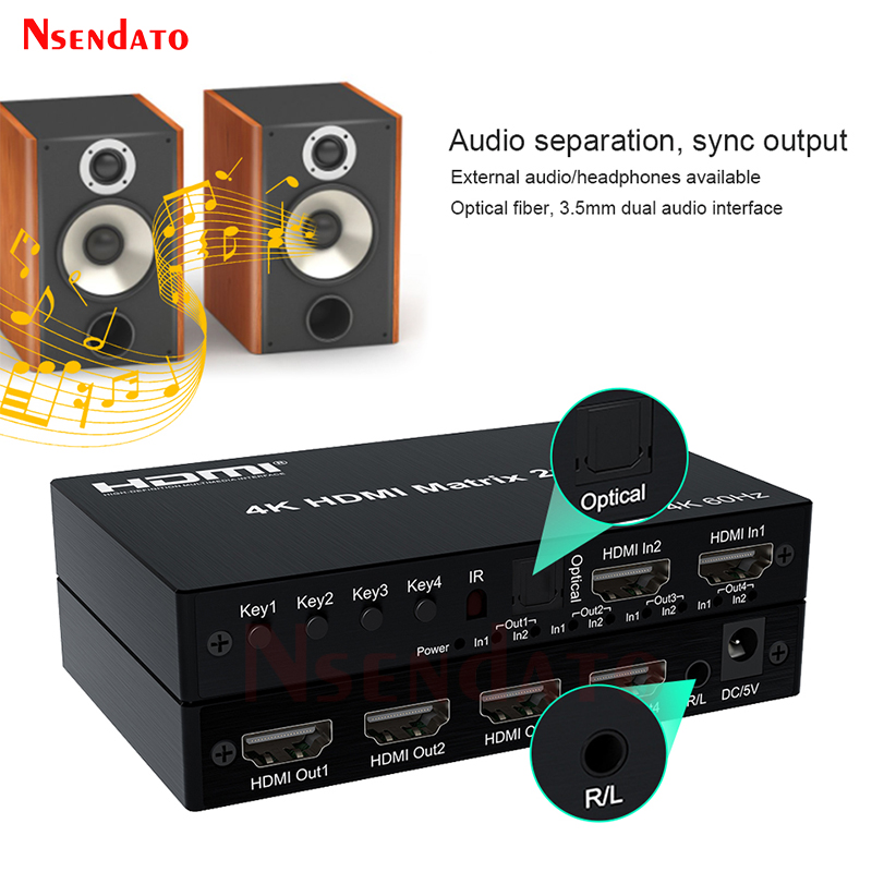 4K 60Hz HDMIマトリックス 2x4 ドルビー対応  - Hdmi Splitter 1 In 4 Out 4K 60Hz のレビューと価格