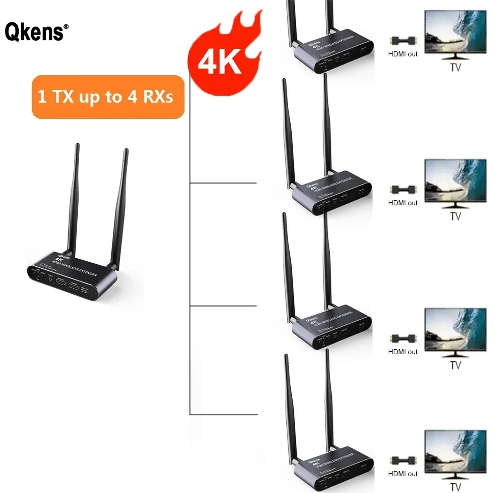 4K ワイヤレス伝送ビデオ送信機受信機 200 メートル H - Wireless Hdmi Receiver For Projector のレビューと価格