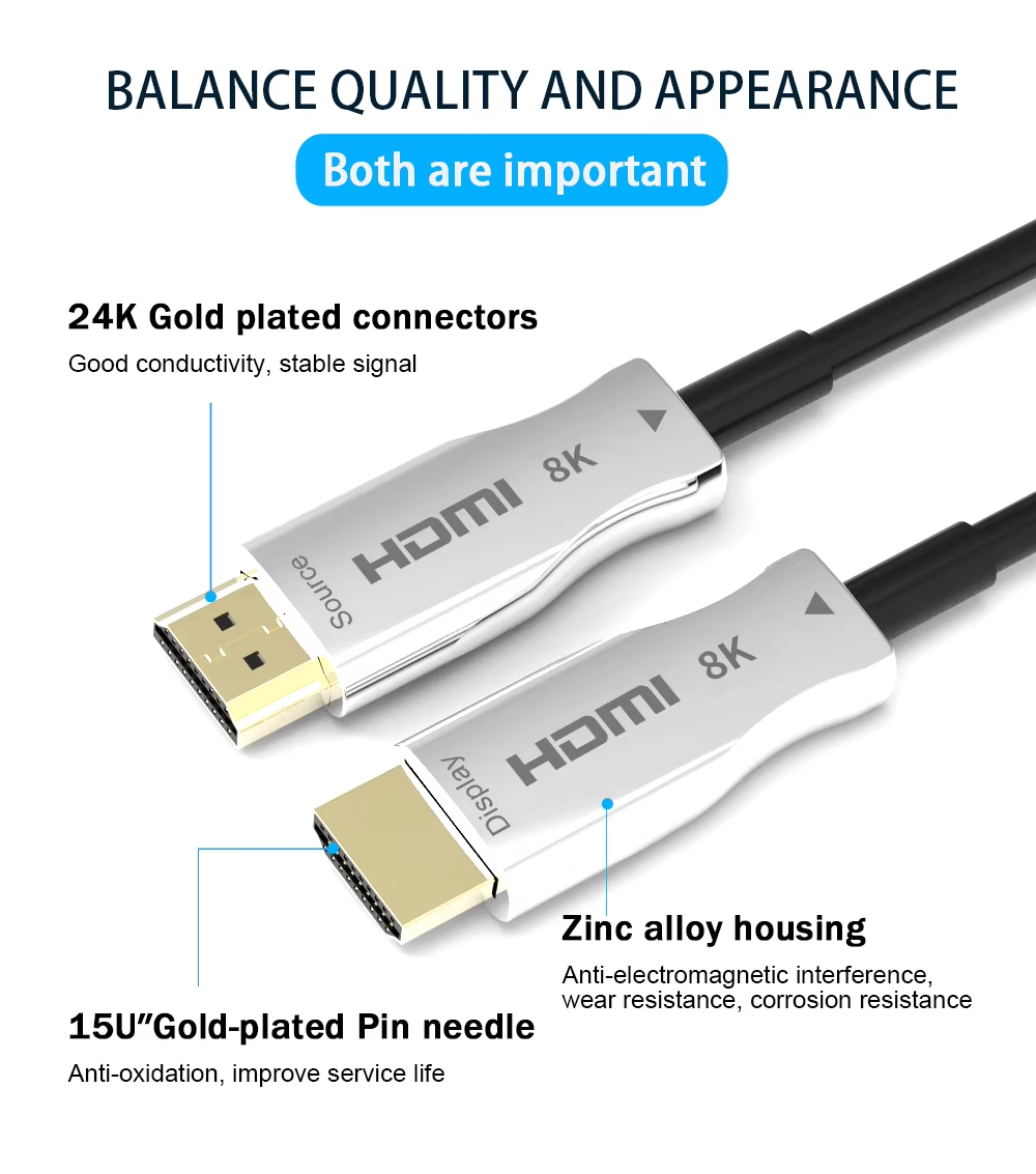 8K UHD HDMI光ファイバーケーブル。4K 120Hz - Hdmi Fiber Optic Cable 50M 100M のレビューと価格