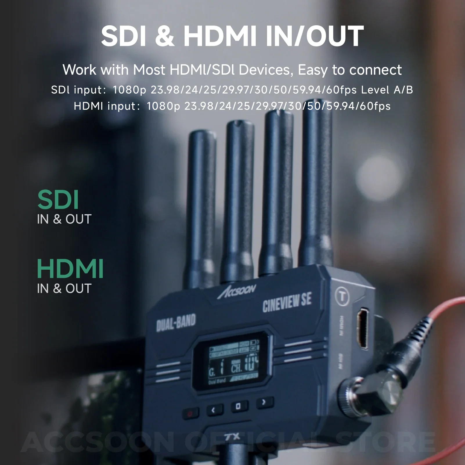 Accsoon CineView SE HDMIトランスミッ - Wireless Sdi Transmitter Video 1000Ft のレビューと価格