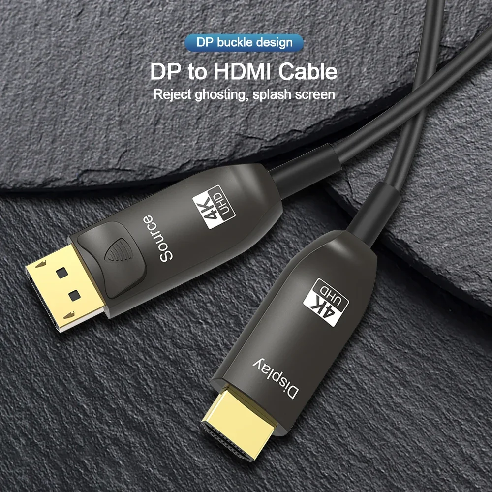 ディスプレイポート-HDMI光ファイバーケーブル 4K@60 - Hdmi Fiber Optic Cable 50M 100M のレビューと価格