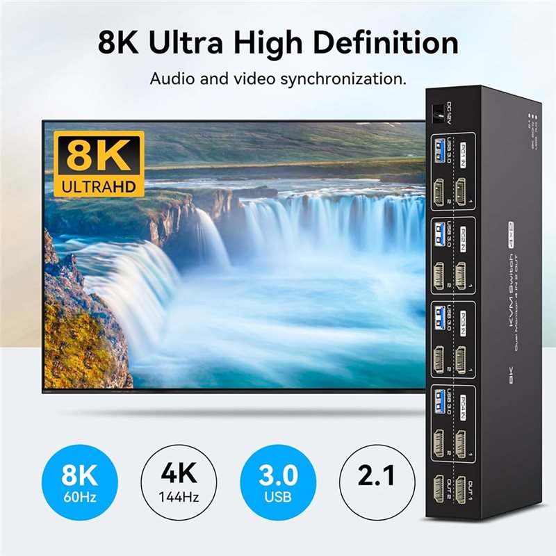 4K120hz対応KVMスイッチ 2モニター 4台のコンピュ - Hdmi Kvm Switch 4 Port Dual Monitor のレビューと価格