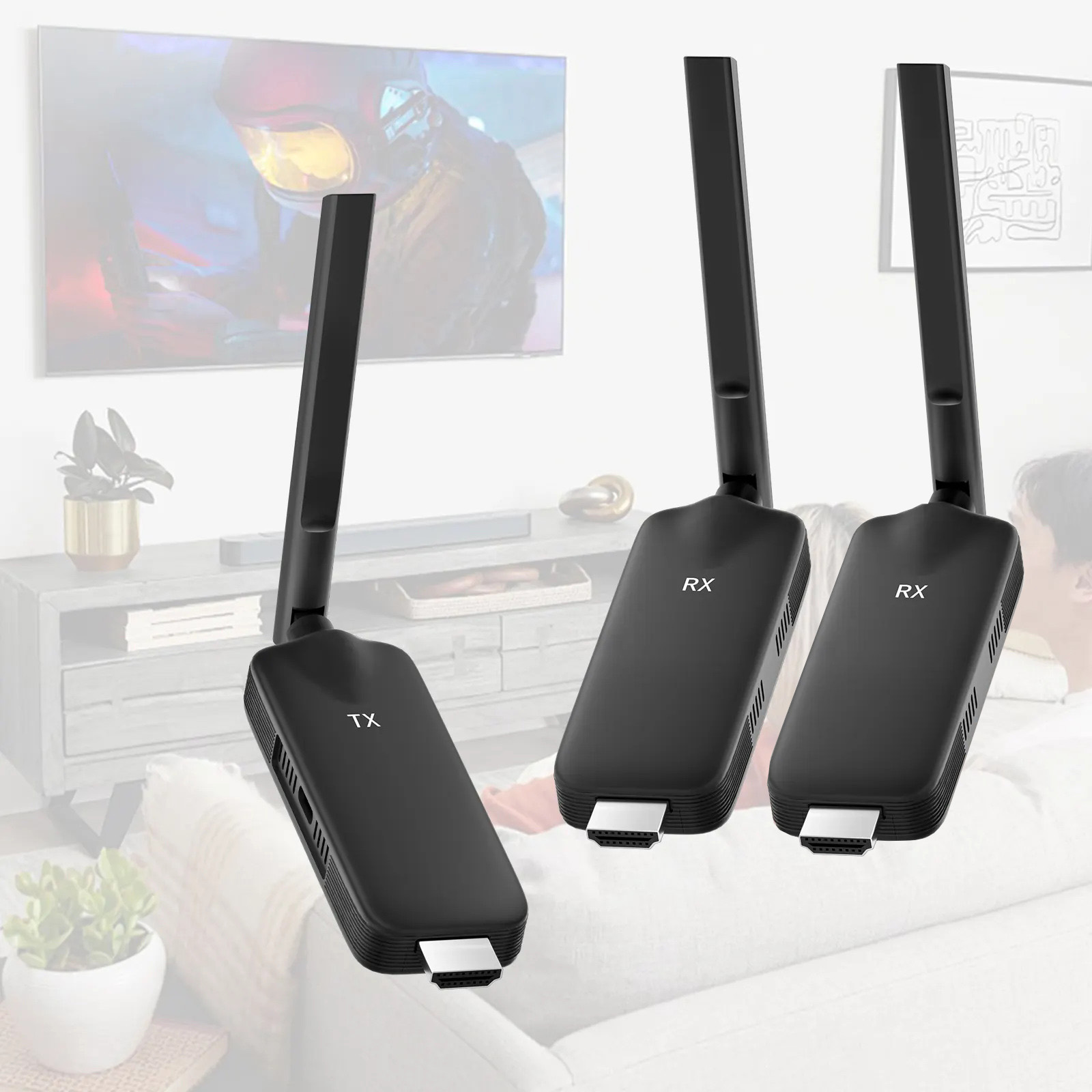 50 メートルワイヤレス HDMI ビデオトランスミッターレ - Wireless Hdmi Transmitter And Receiver 4K のレビューと価格
