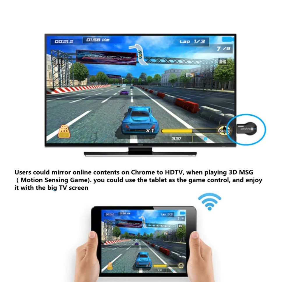テレビ用ワイヤレスビデオゲーム,HDMI付き,Wi-Fi,1 - Wireless Hdmi Display Dongle Casting のレビューと価格