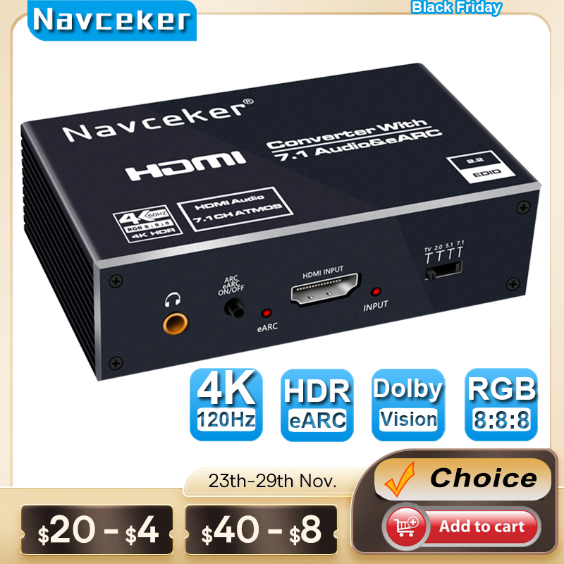 2026年ベスト EARC HDMI 2.0 オーディオエク - Hdmi Audio Extractor Earc 7.1 のレビューと価格