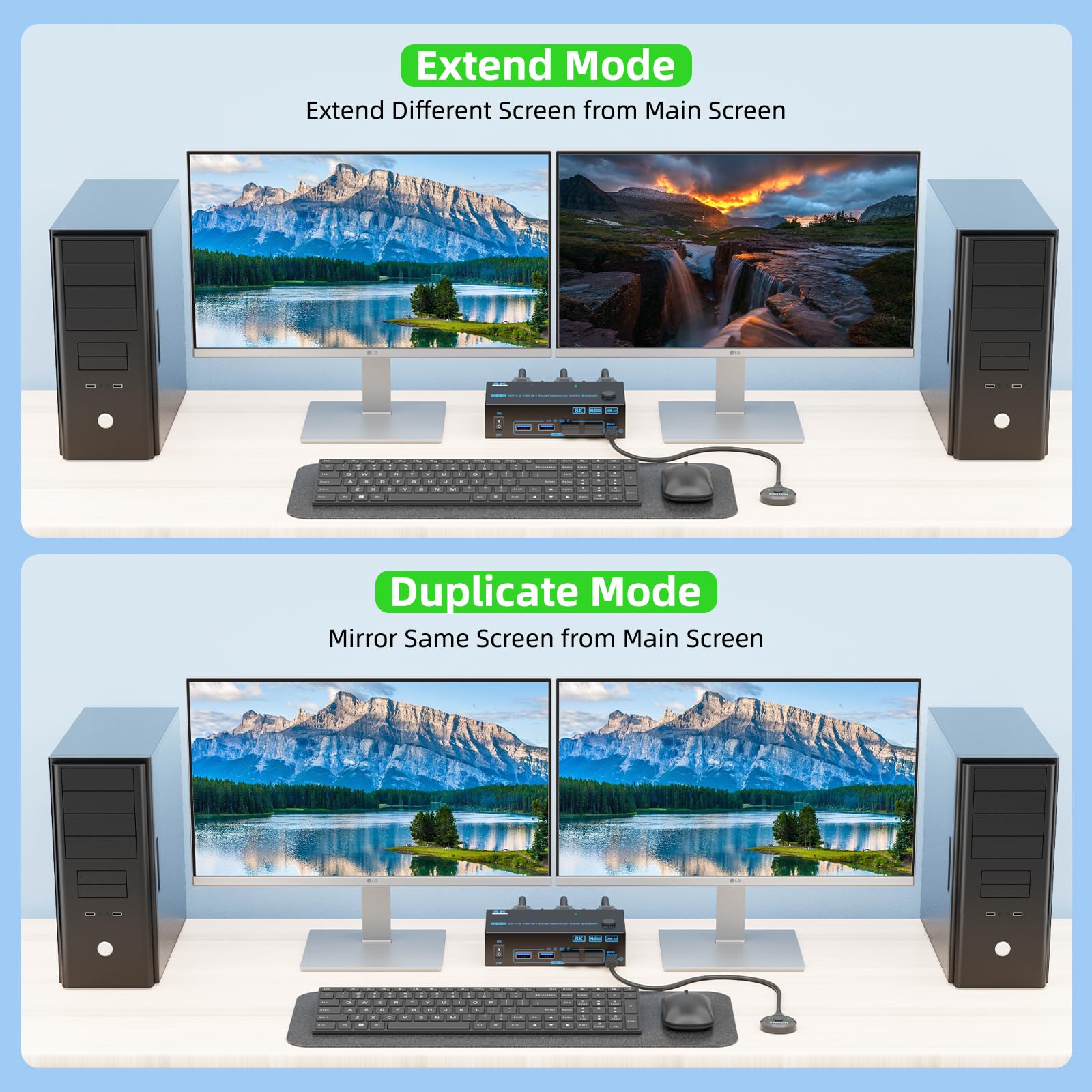 キーボードとマウスのプリンター用のデュアルモニター,kfmス - Hdmi Kvm Switch 4 Port Dual Monitor のレビューと価格