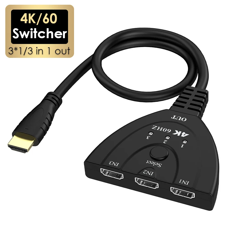 4K 60Hz 3D ミニ 3ポート HD スイッチャー 4 - Hdmi Splitter 1 In 4 Out 4K 60Hz のレビューと価格