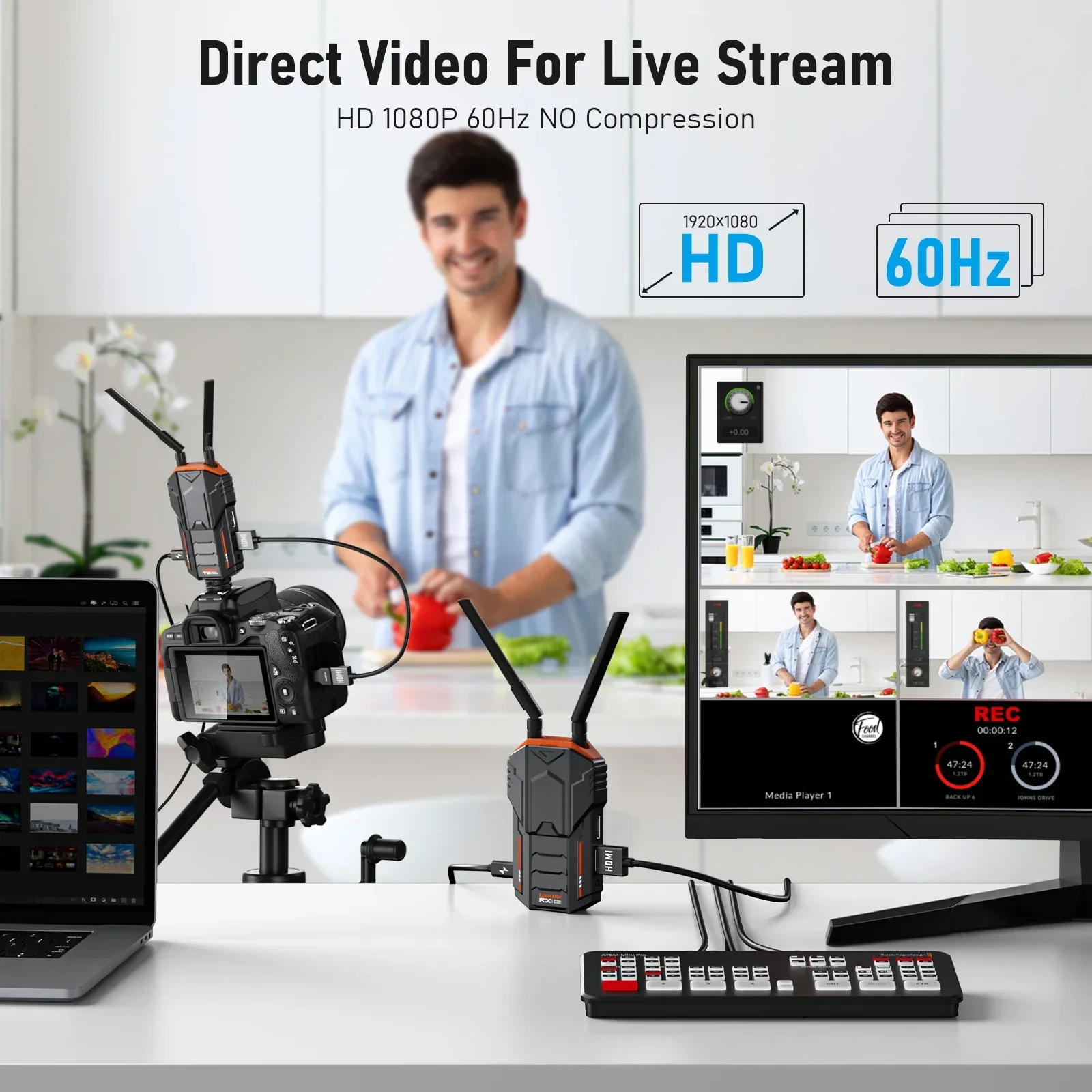 R100 ワイヤレスビデオ伝送 HDMI 送受信機キット 4 - Wireless Hdmi Transmitter And Receiver 4K のレビューと価格