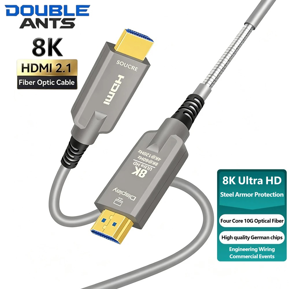 長尺装甲HDMI 2.1光ファイバーケーブル 50m 100 - Hdmi Fiber Optic Cable 50M 100M のレビューと価格